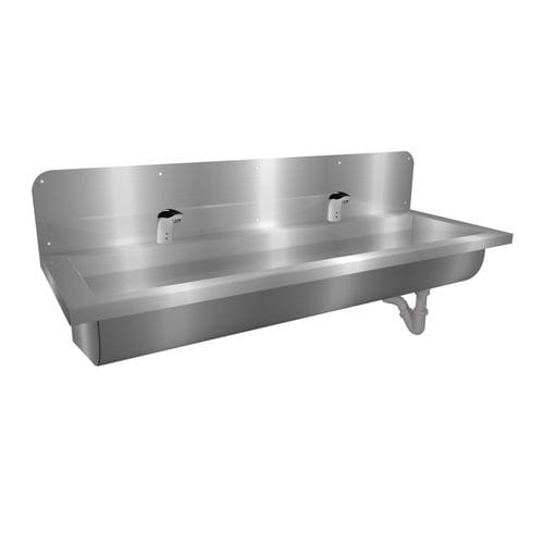 Wall-mounted hand basin - Easy IV : 427126 - LOGGERE - rectangular / brushed stainless steel