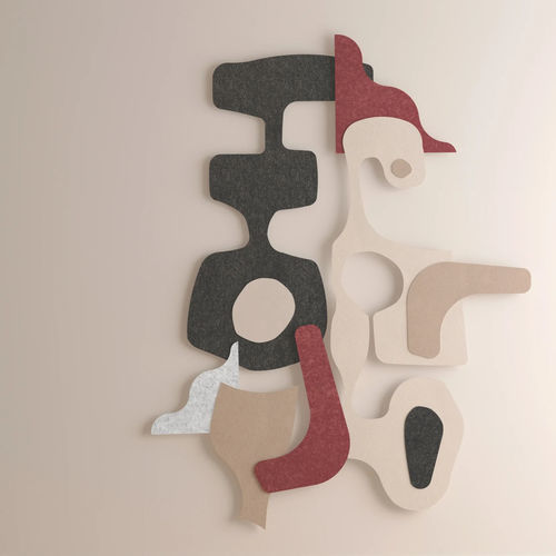 Acoustic wall panel - Quibble - ECOcero - recycled plastic / beige / gray