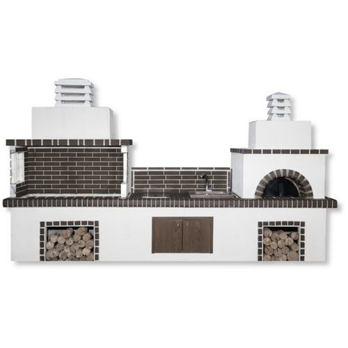 Wood-burning barbecue - 03090 - Sxistolithos - free-standing / clay / metal