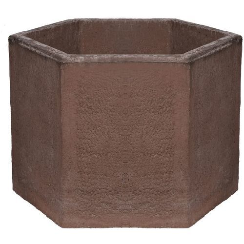 Cement planter - EKALI : 905 - Sxistolithos - hexagonal / contemporary / brown
