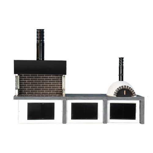 Wood-burning barbecue - 03100 - Sxistolithos - fixed / clay / metal