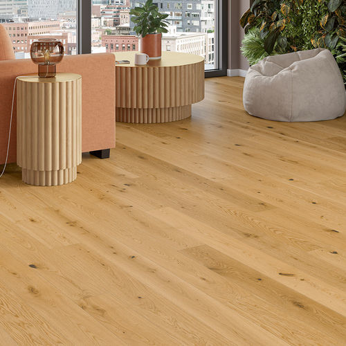 Engineered wood floor - OAK LUGANA NATURAL   - PARADOR - lacquered / floating / wide plank