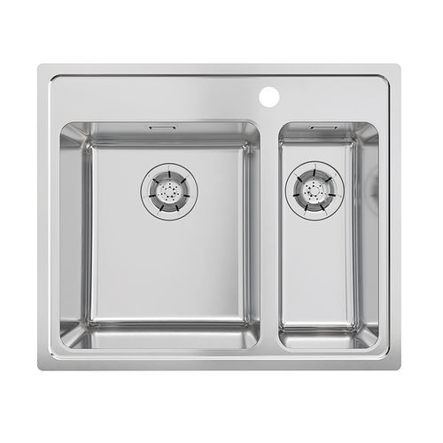 Double kitchen sink - ONE-T series - Stala - without drainboard / with drainboard / stainless steel