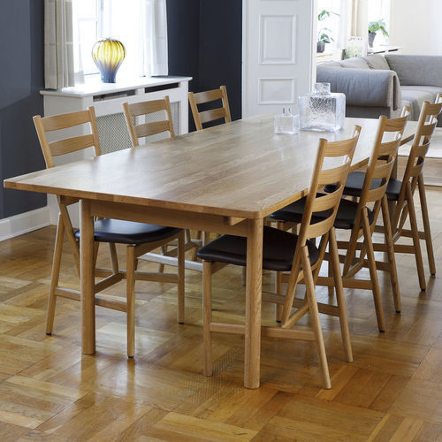 Contemporary chair - SH series - BERNSTORFFSMINDE - indoor / leather / oak base