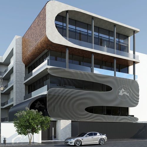 Metal wall cladding - CIRCULAR - Axes in Excess - for facade / new support / contemporary