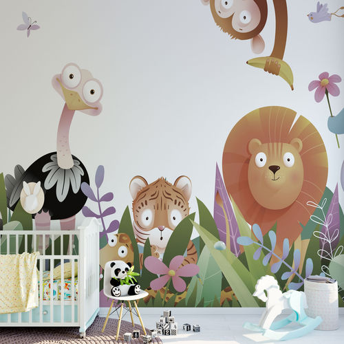 Contemporary wallpaper - NUOVI AMICI - rimura Srl - fiberglass / polyester / vinyl