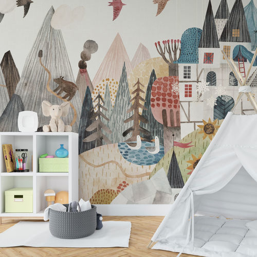 Contemporary wallpaper - FAR FAR AWAY - rimura Srl - fiberglass / polyester / vinyl
