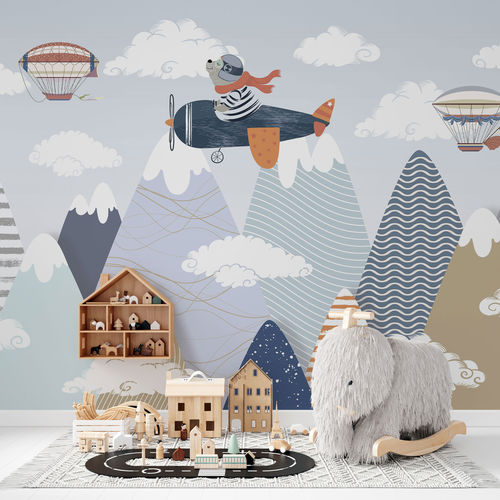 Contemporary wallpaper - FLY AWAY - rimura Srl - fiberglass / polyester / vinyl