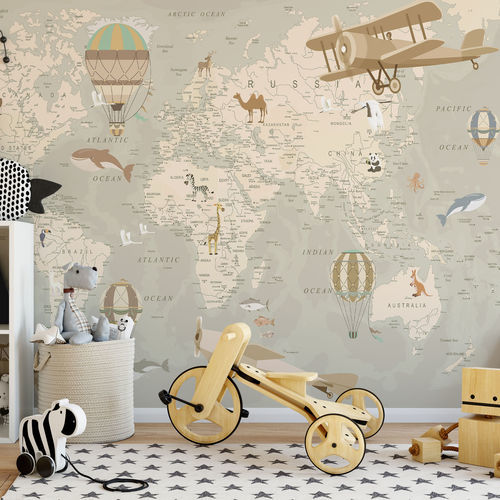 Contemporary wallpaper - MAPPA DEL TESORO - rimura Srl - fiberglass / polyester / vinyl