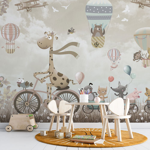 Contemporary wallpaper - PEDALANDO - rimura Srl - fiberglass / polyester / vinyl