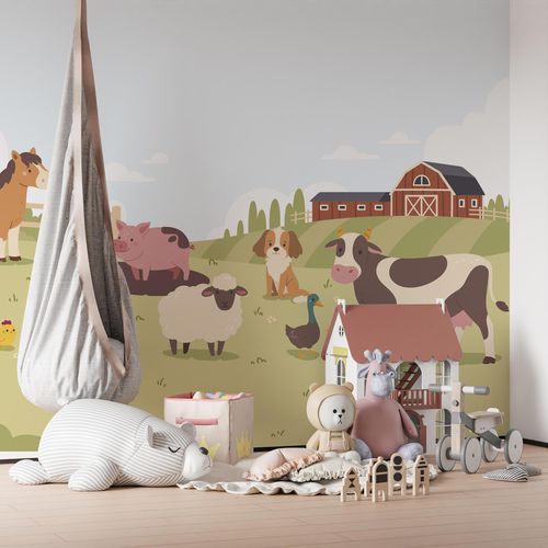 Contemporary wallpaper - OLD MAC DONALD - rimura Srl - nonwoven fabric / fiberglass / polyester