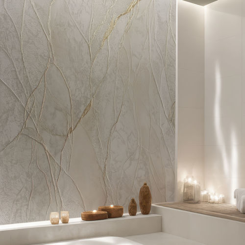 Contemporary wallpaper - SHIVER - rimura Srl - patterned / wallpaper look / white