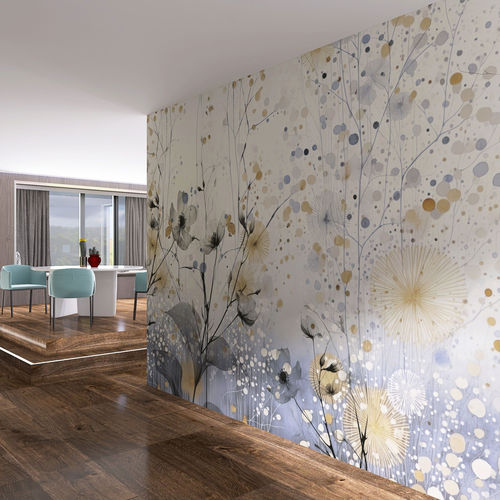 Contemporary wallpaper - RHAPSODY - rimura Srl - linen / floral / wallpaper look