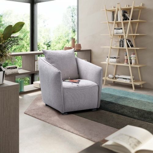 Contemporary armchair - Ruby - IL BENESSERE - fabric / leather / wooden