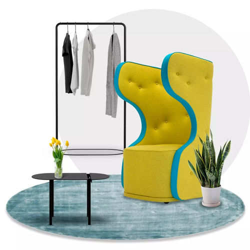 Contemporary armchair - BAXTER  - LILIPOPART - fabric / solid wood / MDF