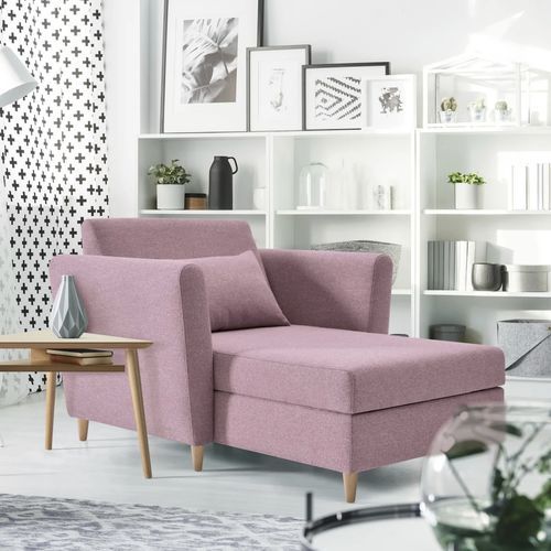 Contemporary chaise longue - XANEIL - FRANCEBANON - fabric / pine / commercial
