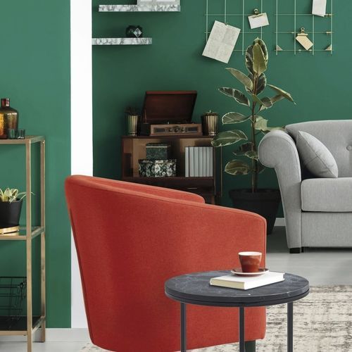 Contemporary armchair - OLGA - FRANCEBANON - fabric / pine / with removable cushion