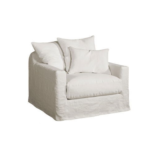 Contemporary armchair - BONDUES - HOME SPIRIT - fabric / wooden / with removable cushion