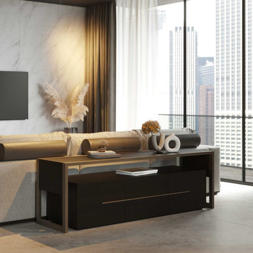 Contemporary TV cabinet - Bridge - Stylish Club - with storage / 3 doors / wood veneer