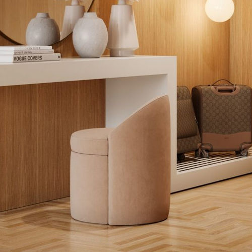 Contemporary stool - Elis - Stylish Club - fabric / fabric base / central base