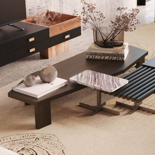 Contemporary coffee table - Escarpa - Stylish Club - wood veneer / wood veneer base / home