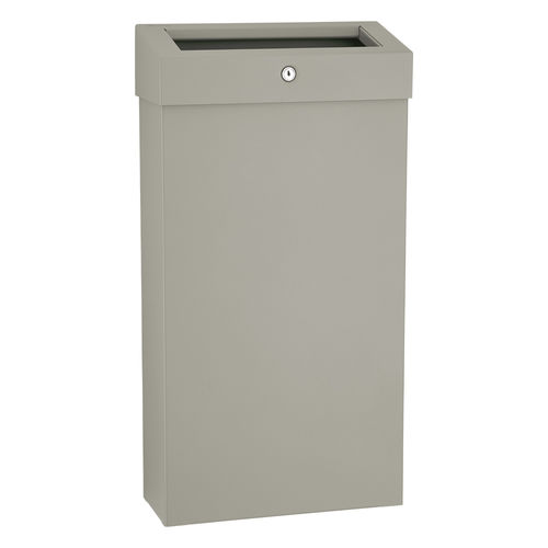 Stainless steel trash can - STELLA SLIM COMBO KSJ109 - Merida. Sp. z o.o. - powder-coated steel / with lid / indoor