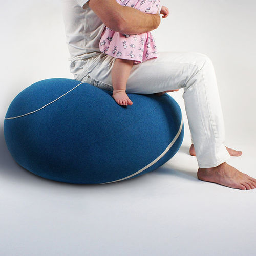 Contemporary pouf - JUNO - Katsu Stones - wool / oval / handmade