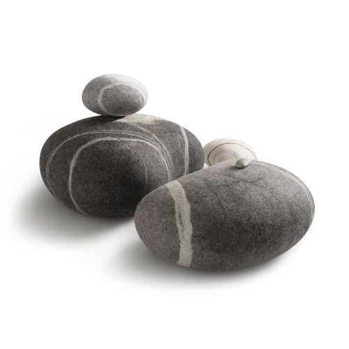 Contemporary pouf - SCANDINAVIAN SET - Katsu Stones - wool / other shapes / handmade