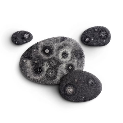 Acoustic wall panel - ASTEROID - Katsu Stones - wool / geometric / gray