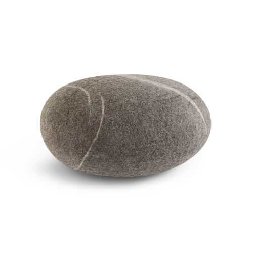 Contemporary pouf - KETU - Katsu Stones - wool / oval / handmade