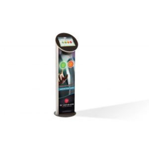 Indoor interactive kiosk - RoundTab - DYMENSION - freestanding / with touchscreen / 10"