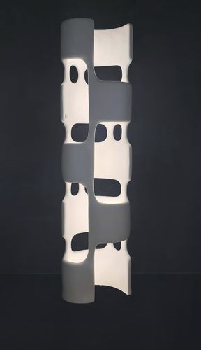Floor-standing lamp - STELE - JOËL BARTZ - metal / marble / contemporary