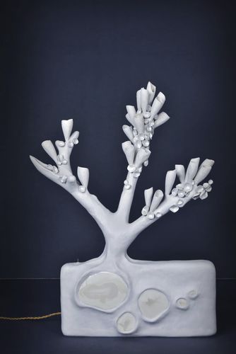 Floor-standing lamp - PÉTRIFIÉE - JOËL BARTZ - stone / contemporary / corded