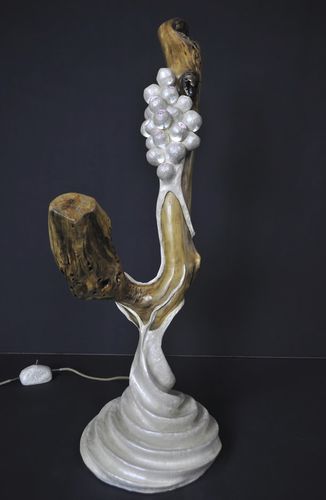 Floor-standing lamp - RUCHE - JOËL BARTZ - wood / stone / contemporary
