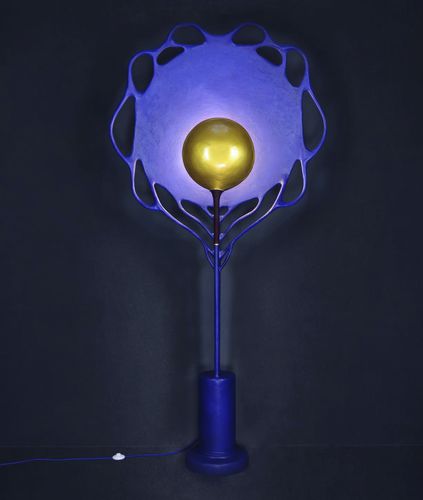 Floor-standing lamp - BLEU ROCOCO - JOËL BARTZ - clay / contemporary / corded