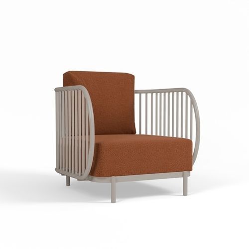 Contemporary armchair - OVA - Yaaz - fabric / blue / green
