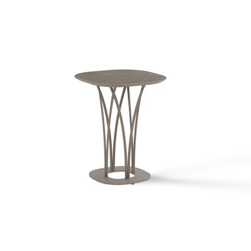 Design side table - KORU - Yaaz - aluminium / aluminum base / round