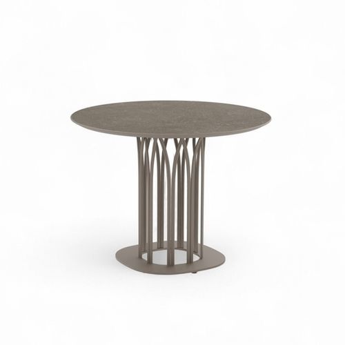 Design coffee table - KORU R - Yaaz - aluminium / aluminum base / round