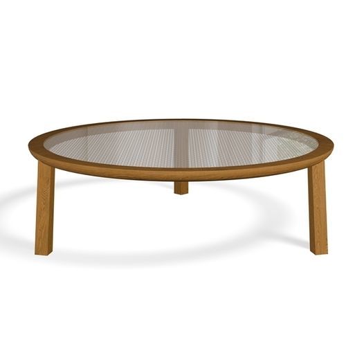 Contemporary coffee table - SINI - Yaaz - teak / teak base / round