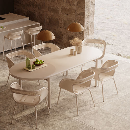 Design chair - BARLA - Yaaz - outdoor / Sunbrella® / aluminum base