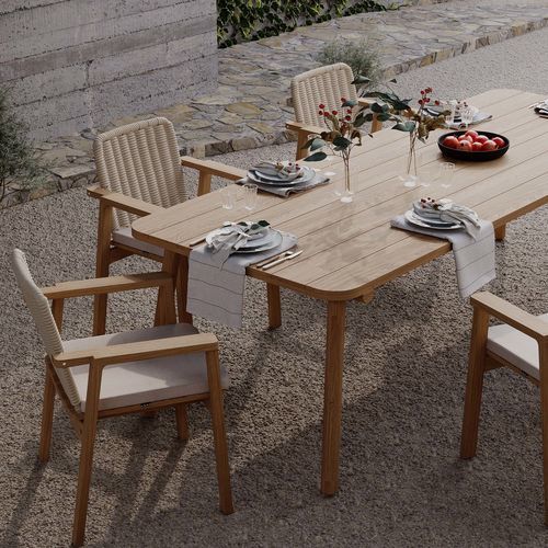 Design chair - DENK - Yaaz - indoor / garden / teak
