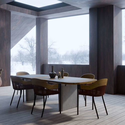 Contemporary dining chair - KENDA - Yaaz - indoor / outdoor / aluminum