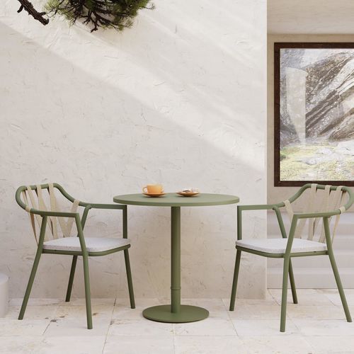 Design dining table - ANKA - Yaaz - aluminum / terrazzo / HPL