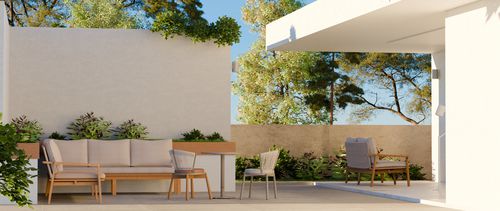 Contemporary chair - TURTLE ARMLESS - Yaaz - indoor / outdoor / aluminum