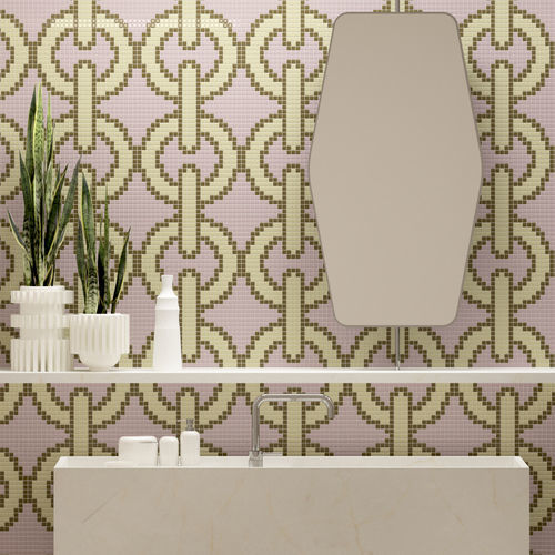 Marble mosaic tile - CHAIN CERTOSA  - TESSERE - lava / natural stone / recycled glass