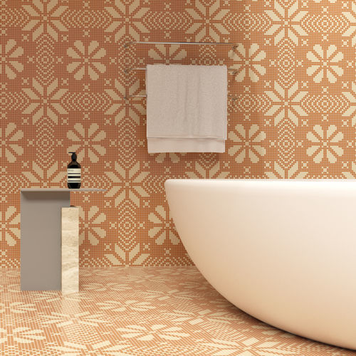 Marble mosaic tile - LACE MIELE - TESSERE - lava / natural stone / recycled glass