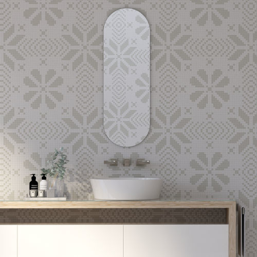 Marble mosaic tile - LACE NEBBIA  - TESSERE - lava / natural stone / recycled glass