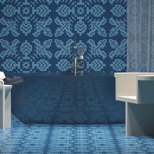 Marble mosaic tile - LYS AZZURRO - TESSERE - lava / natural stone / recycled glass