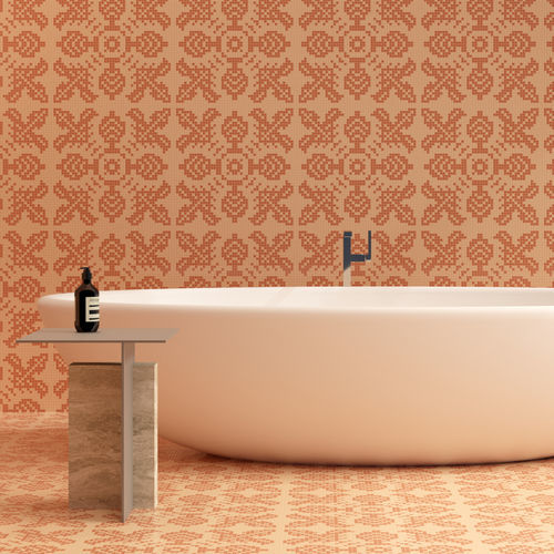 Marble mosaic tile - LYS PEACH - TESSERE - lava / natural stone / recycled glass