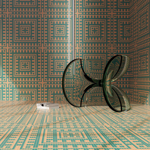Marble mosaic tile - MAYAN CANTELOUPE  - TESSERE - lava / natural stone / recycled glass